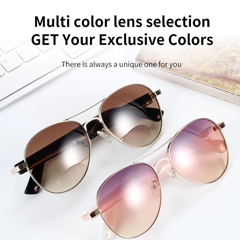 Fashionable womens smart glasses for listening to music calling navigation UV protection driving cycling tourism sunglasses