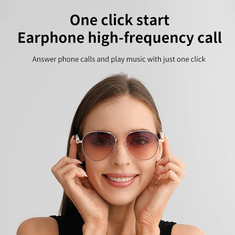 Fashionable womens smart glasses for listening to music calling navigation UV protection driving cycling tourism sunglasses