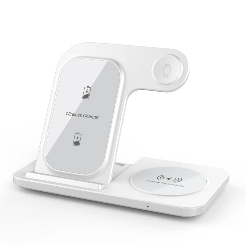 Chargeur 3-en-1 Sans Fil – Station rapide pliable pour iPhone, Apple Watch & AirPods !