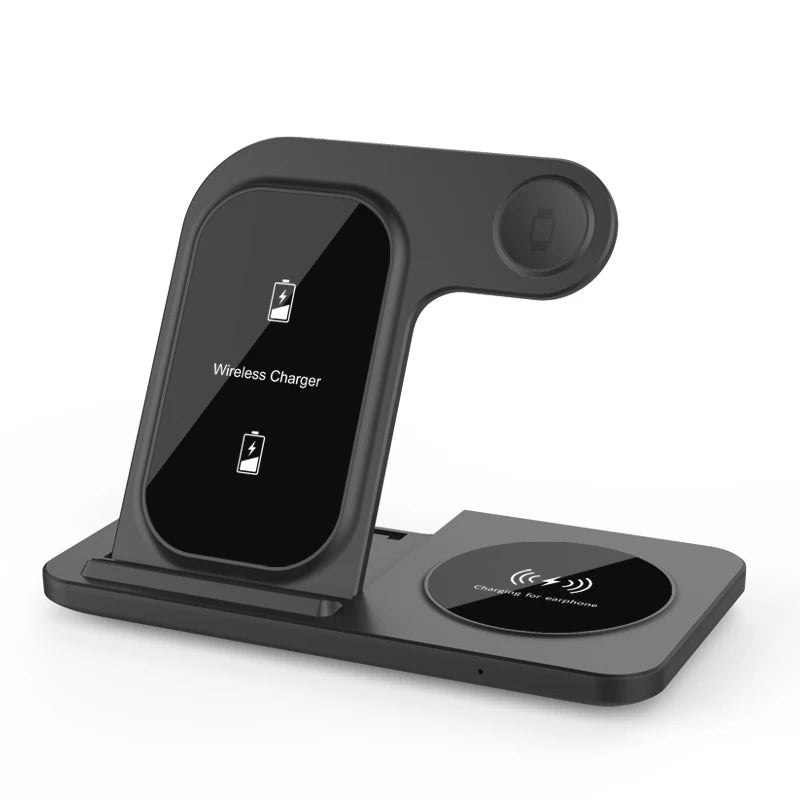 Chargeur 3-en-1 Sans Fil – Station rapide pliable pour iPhone, Apple Watch & AirPods !
