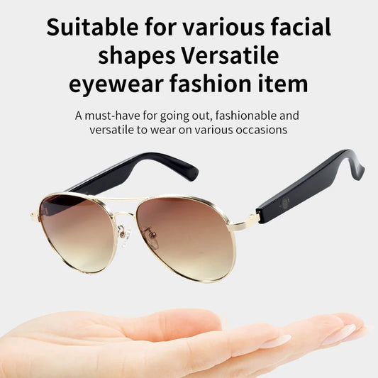 Fashionable womens smart glasses for listening to music calling navigation UV protection driving cycling tourism sunglasses